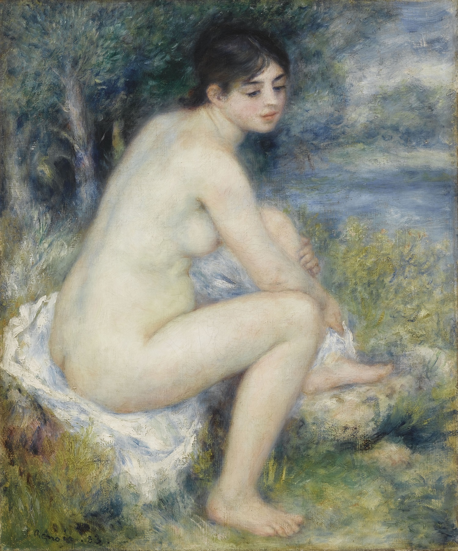 画像：レースの帽子の少女　ピエール・オーギュスト・ルノワール　1891年　油彩／カンヴァス